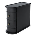 Tribesigns End Table Round Solid Wood Sofa Bedside Narrow Bedroom Side Table Nightstand with Drawer