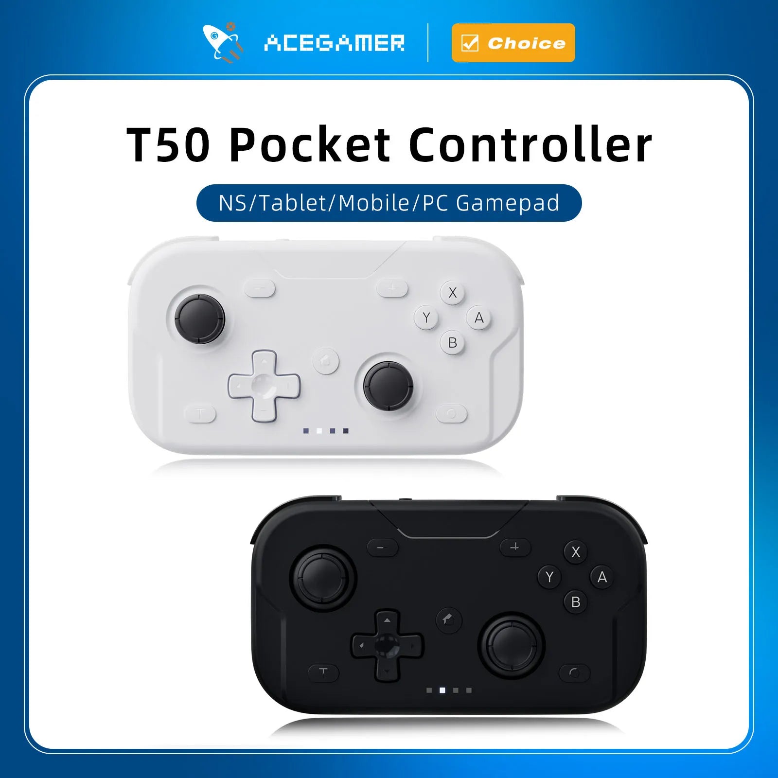 AceGamer Pocket Game Controller Portable Hall Joysticks 1000Hz Bluetooth Gamepad for Switch/Switch2/Android/iOS/PC/Steamdeck