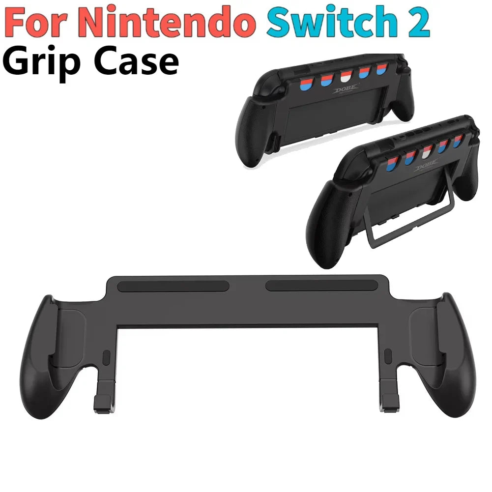 For Switch 2 Grip with Stand Comfortable & Ergonomic Grip Holder 5 Game Slots Anti Slip Hand Grip Stand