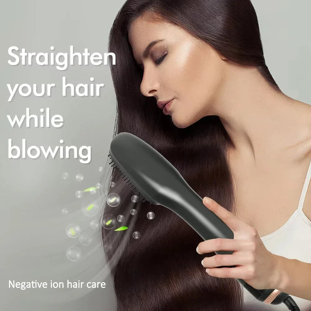 1PCS Hair Dryer Brush Blow Dryer Brush Straightener, 3-in-1 1200w