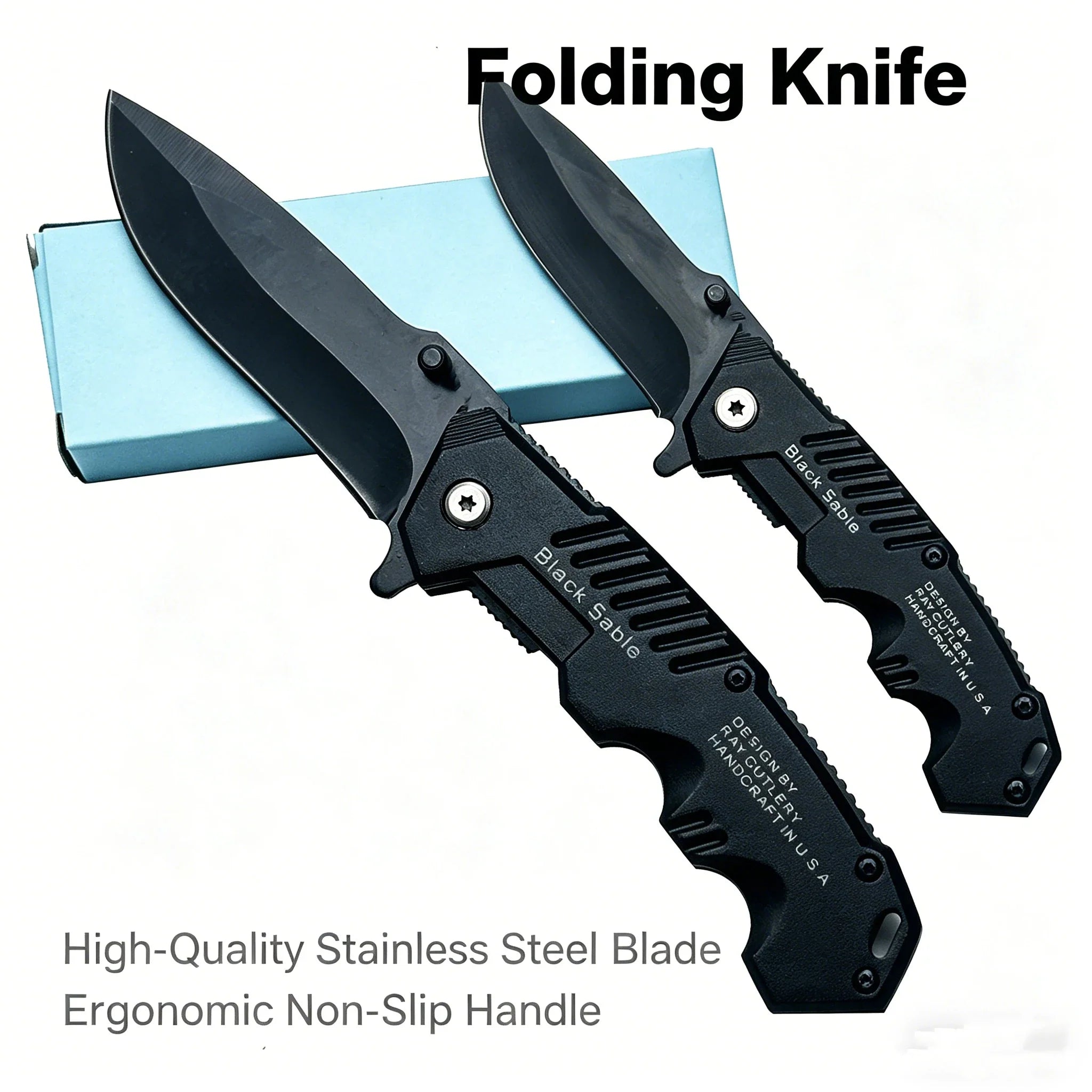 This multi-functional all-in-one folding knife is a portable tool for outdoor camping, hiking, survival, and household peeling