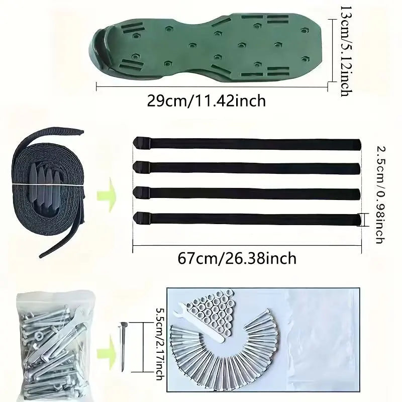 Lawn Gardening Ventilation Nail Shoes, Adjustable Drilling Work Boots, Anti Slip Sole Suitable for Lawn Mowing Work Nail Shoes