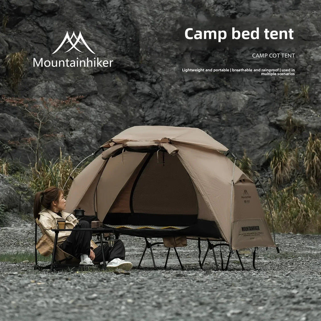 Mountainhiker Outdoor Camp Bed Tent Lightweight Waterproof Rainproof Single Leisure Camping Tent Awning for Hiking Travel Picnic