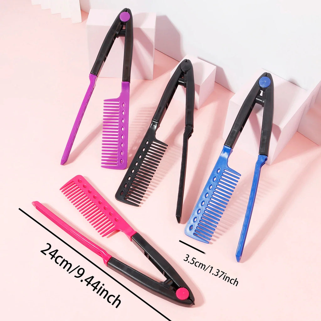 Straight hair brush, V-shaped straightener, straighten hair, suitable for hair salons, special for real hair wigs