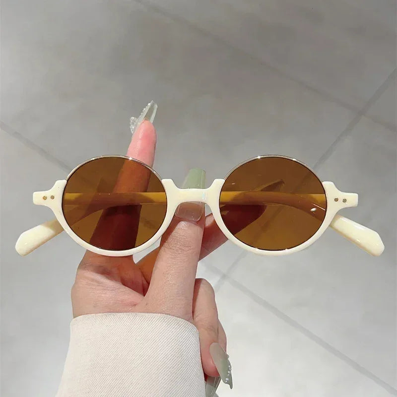 KAMMPT Vintage Oval Sunglasses Men 2024 New in Retro Outdoor Casual Sun Glasses Women Stylish Luxury Brand Design Decor Shades
