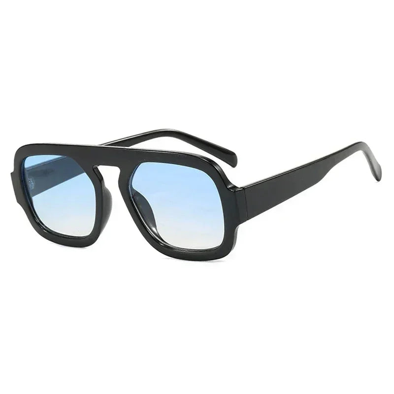 DOHOHDO 2025 Fashion Square Sunglasses Women New Retro Black Brown Thick Frame Pilot Sun Glasses Woman Chic Polygon Shades UV400