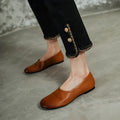 2026 Spring Shallow Mouth Round Toe Loafers Women Shoes Genuine Leather Boat Shoes Fashion Concise Ballet Flats Women Flats