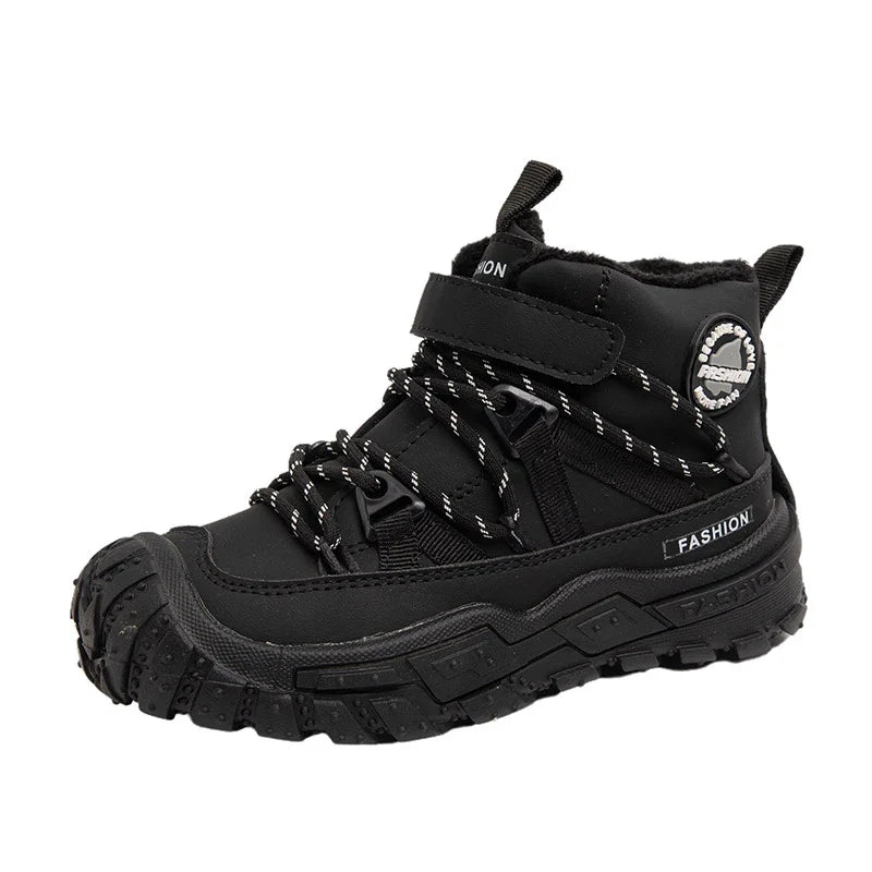 Kids Sneakers Anti-slip Wear-resistant Hiking Shoes for Children Boys Winter Outdoor Sports Shoes Warm Cotton Snow Boots for Kid