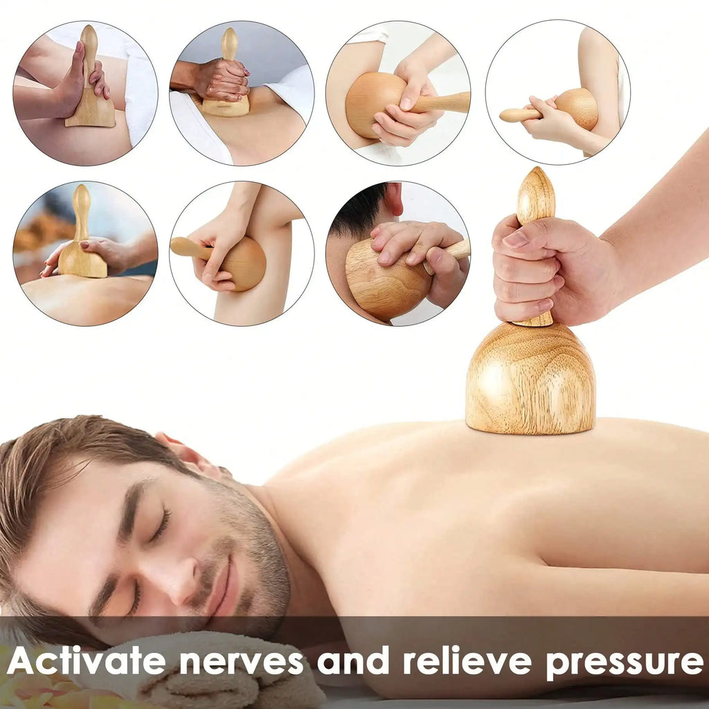 1pc Wooden Handheld Massage Cup, Wooden Swedish Cup Massage Tool, Wood