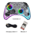 DATA FROG Transparent Wireless Gamepad RGB LED Gaming Controller With Audio Jack For Switch OLED PC Steam Deck Android Smartphon