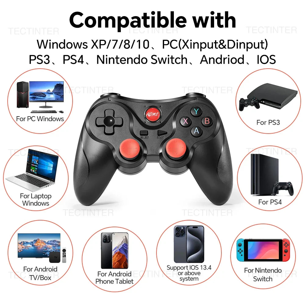 Bluetooth-Compatible Wireless Gamepad for PS4/PS3/Switch 1/Switch 2 Console Game Controller for Android/IOS PC Joystick Controle