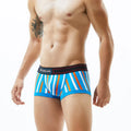 Men's underwear with low waist, slim fit, striped, sexy, fashionable, high elasticity, breathable four corner flat bottom pants