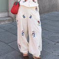 Casual Print Vest Pants Suit Women Loose Sleeveless Single Breasted O-neck Top Wide Leg Trousers Set Female 2026 Autumn Set Lady
