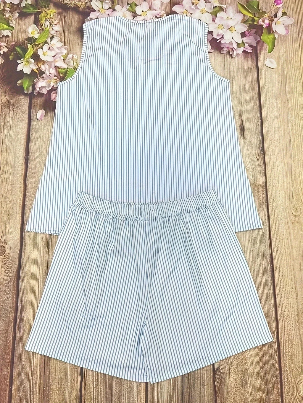 Plus Size Summer striped lady suit