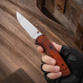15090 Outdoor Folding Knife Durable 9Cr13Mov Blade, Ergonomic Hybrid G10/Wood Handle Perfect for Hiking Camping & Daily Carry