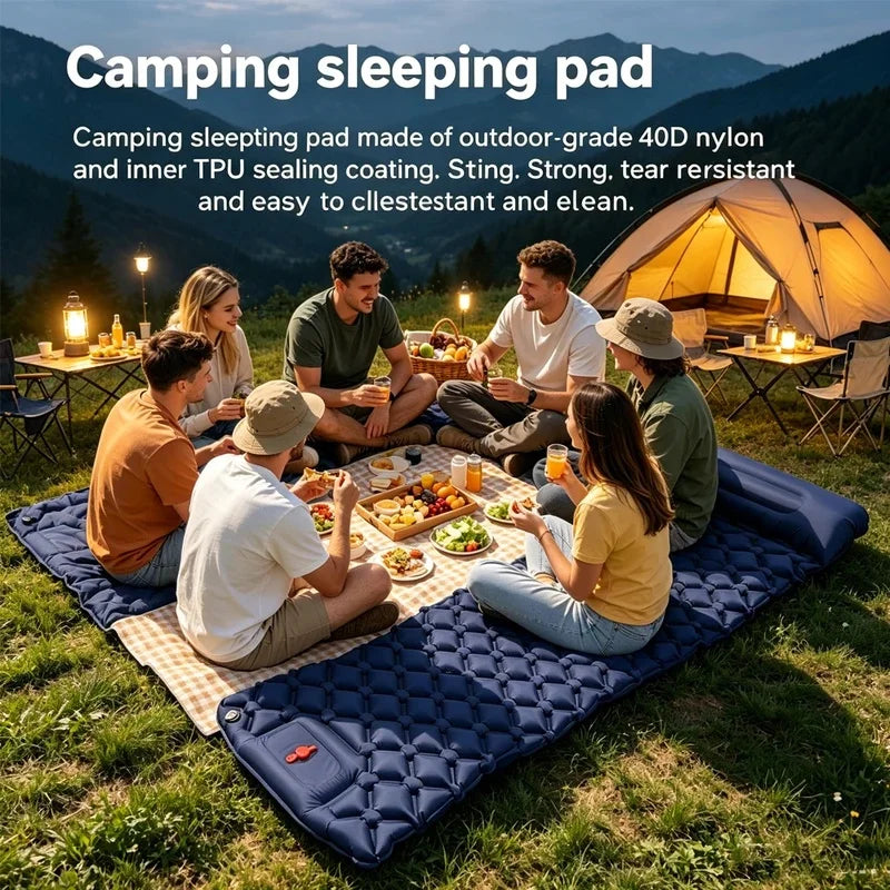 Outdoor Camping  Inflatable Mattress Extra Wide Sleeping Pad Ultralight Folding Bed Sleeping Mat Car Travel Mat