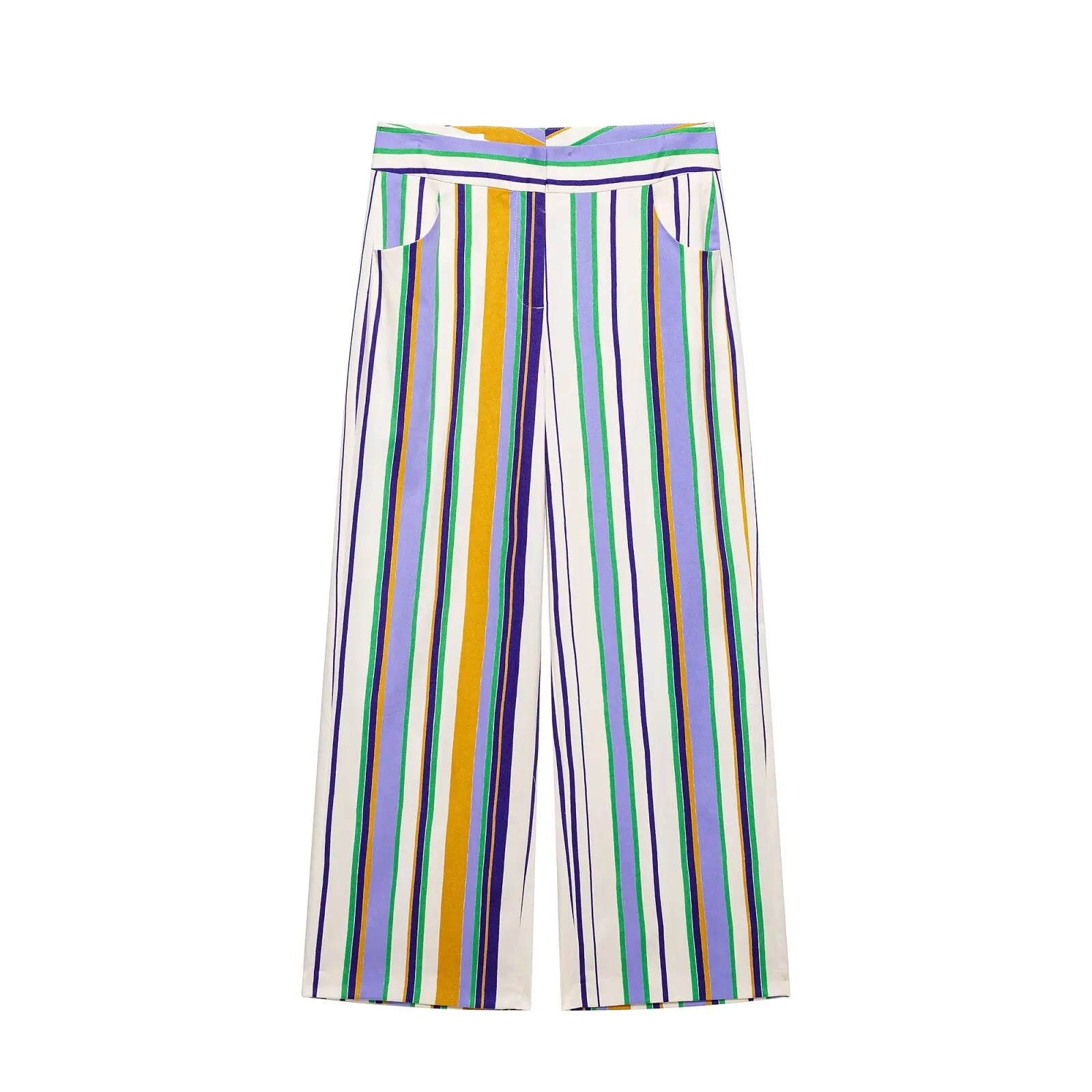 KLKXMYT Chic Stripe Pants Set Women Sleeveless Short Shirt Top Straight Trousers Suits 2026 Summer Woman Outfits ﻿