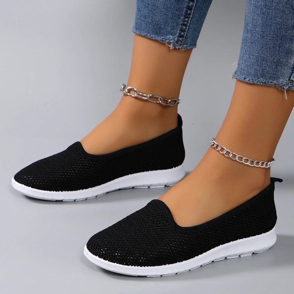 Spring new women's sports shoes, fashionable, breathable, lightweight, non-slip, wear-resistant, casual sports shoes, flat shoes