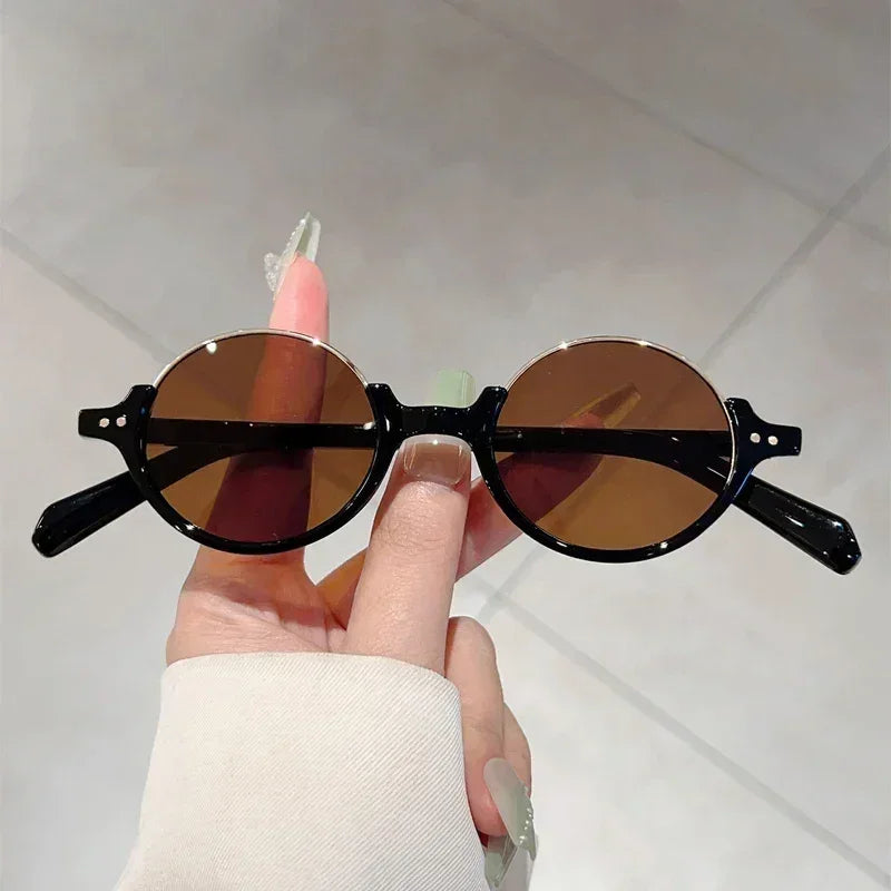 KAMMPT Vintage Oval Sunglasses Men 2024 New in Retro Outdoor Casual Sun Glasses Women Stylish Luxury Brand Design Decor Shades
