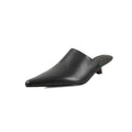2025 New Mueller Slippers Genuine Leather Women Shoes Sexy Pointed Toe Summer Shoes Ladies Snake Pattern Black White Party Shoes