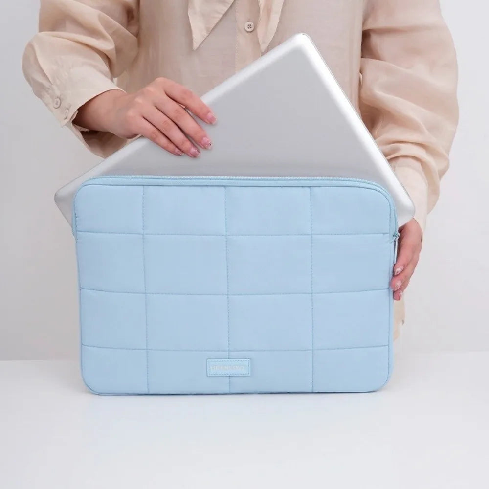 14/15.6inch Quilted Tablet Bag Shockproof Solid Color Travel Tablet