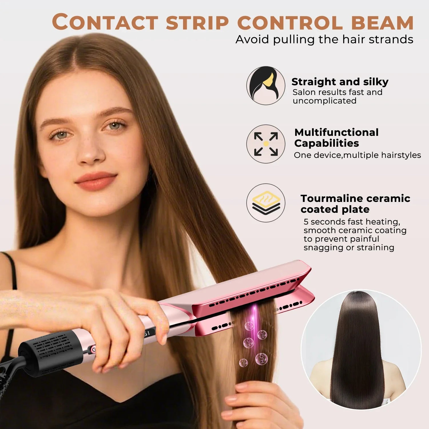 2 in 1 Hair Straightener & Hair Dryer Negative Ion Hair Straightener
