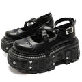 Gothic Mary Janes For Women Crossed-tied Ankle Strap Platform Shoes Round Toe Thick Bottom Female Shoes Punk Women Shoes 2026