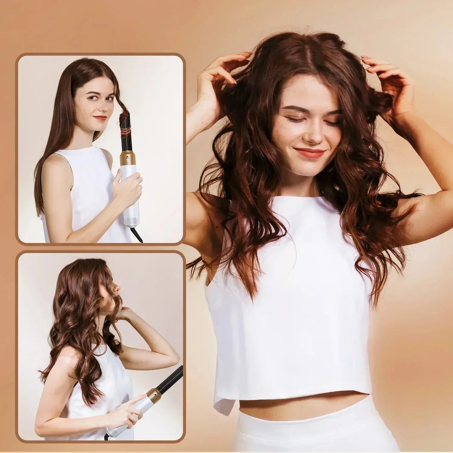 Hairdresser 5-in-1 Hair Clip Curler Hot Air Comb Automatic Curling Comb Straight Comb, Hair Dryer Holiday Gift