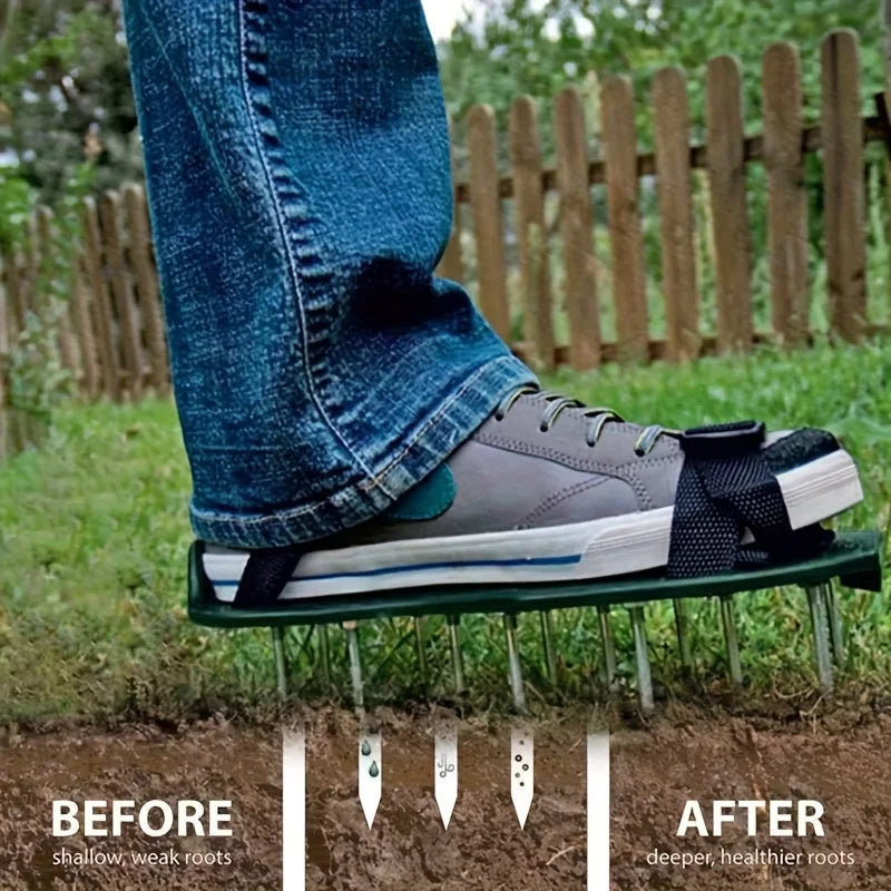 Lawn Gardening Ventilation Nail Shoes, Adjustable Drilling Work Boots, Anti Slip Sole Suitable for Lawn Mowing Work Nail Shoes