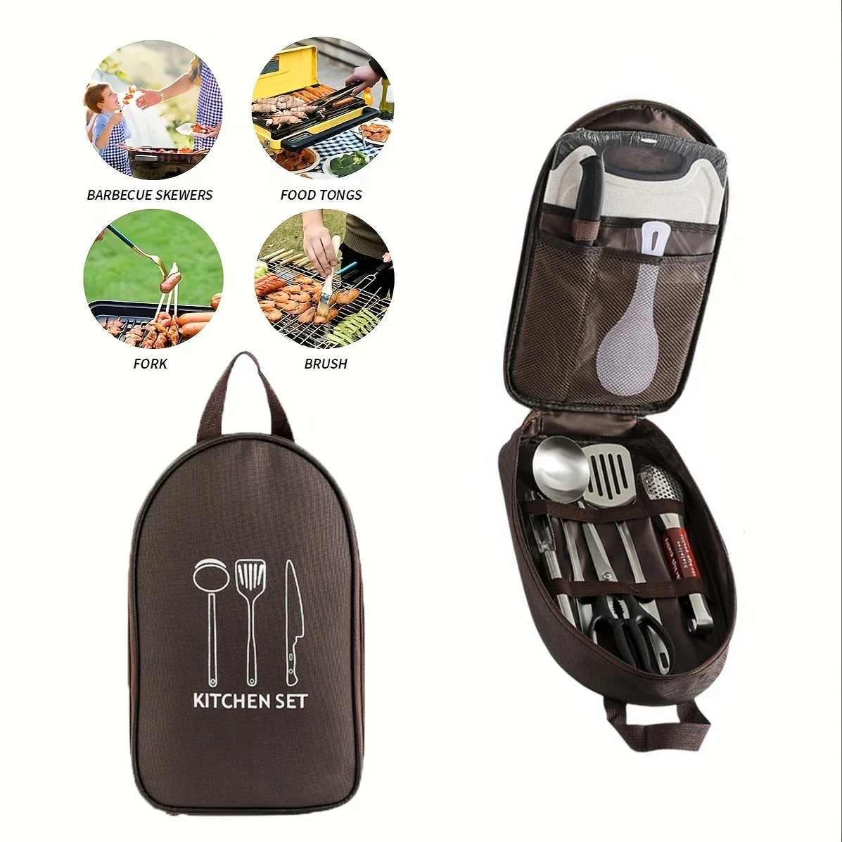 Outdoor Cooking Bag Camping Storage Bag PortableCooking Utensil Organizer Storage Pouch Picnic Bag  Utensil Storage Pouch
