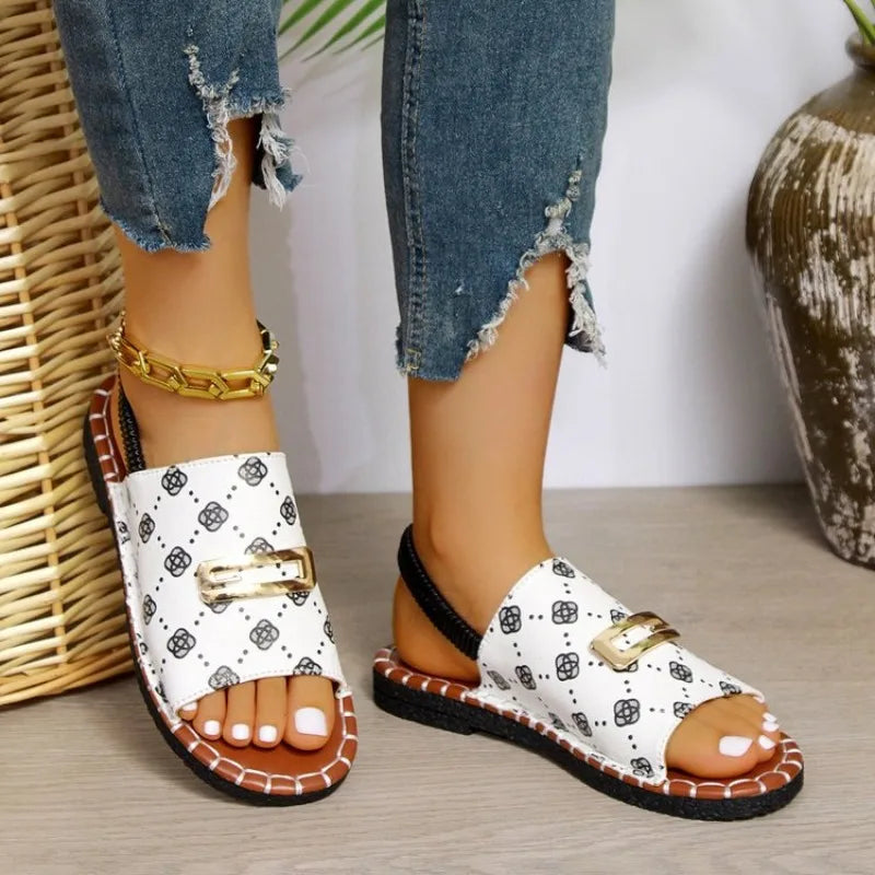 Women Casual Beach Holiday Luxury Sandals 2024 Summer New Fashion Outdoor Flat Sandals Open Toe Sandals Women Shoes for Women