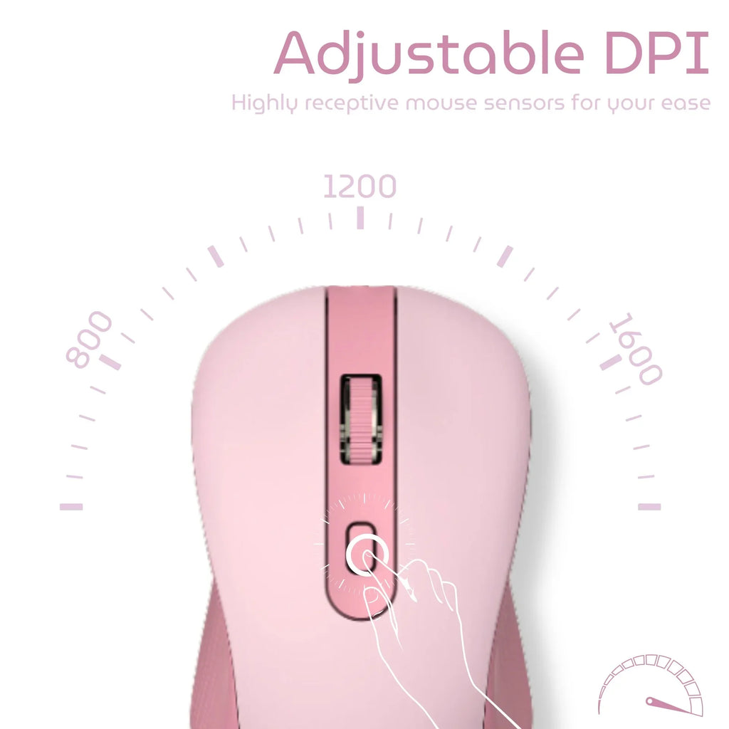 Wireless Keyboard Mouse Set High-Looking Girl Silent Office retro Cute Pink