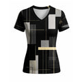 Women's Geometric Abstract Print V-Neck T Shirt Daily Casual Commuting Short Sleeve Tops Summer Street Vintage Slim Fit Tees