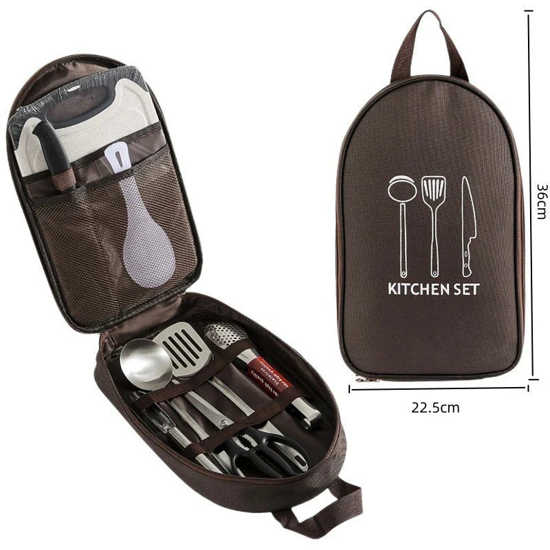 Outdoor Cooking Bag Camping Storage Bag PortableCooking Utensil Organizer Storage Pouch Picnic Bag  Utensil Storage Pouch