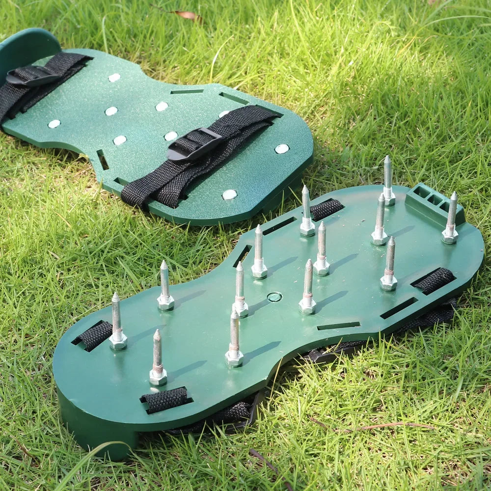 Lawn Aerator Shoes Manual Lawn Aerator with Spike Adjustable Spiked Aerating Sandals Reusable Plastic Lawn Aerator Sandals