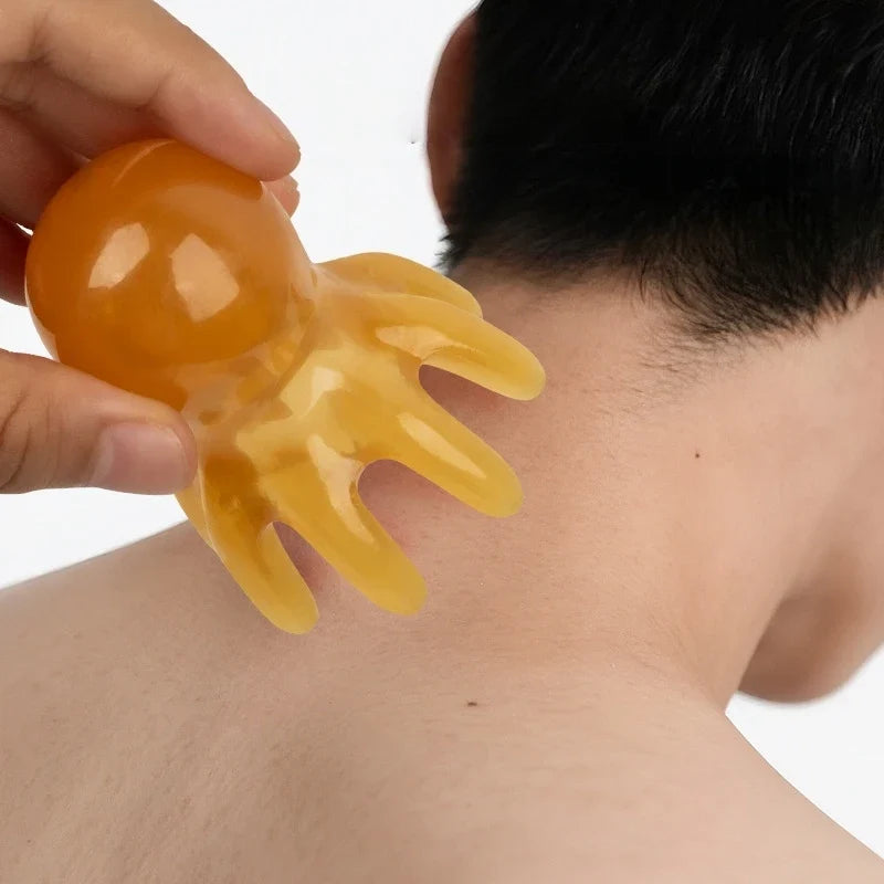 Octopus Head Massager Comb Head Meridian Manual Acupressure Tool Portable Spa Gua Sha Massage Comb