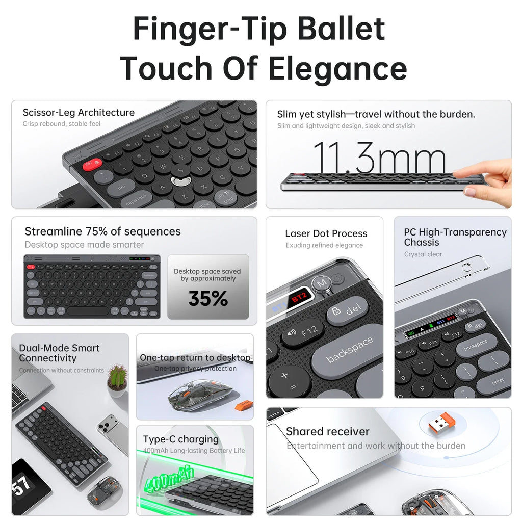 Bluetooth Wireless Keyboard Mouse Set Laptop Silent Button Charging Portable Mini Wireless Keyboard Office Typing