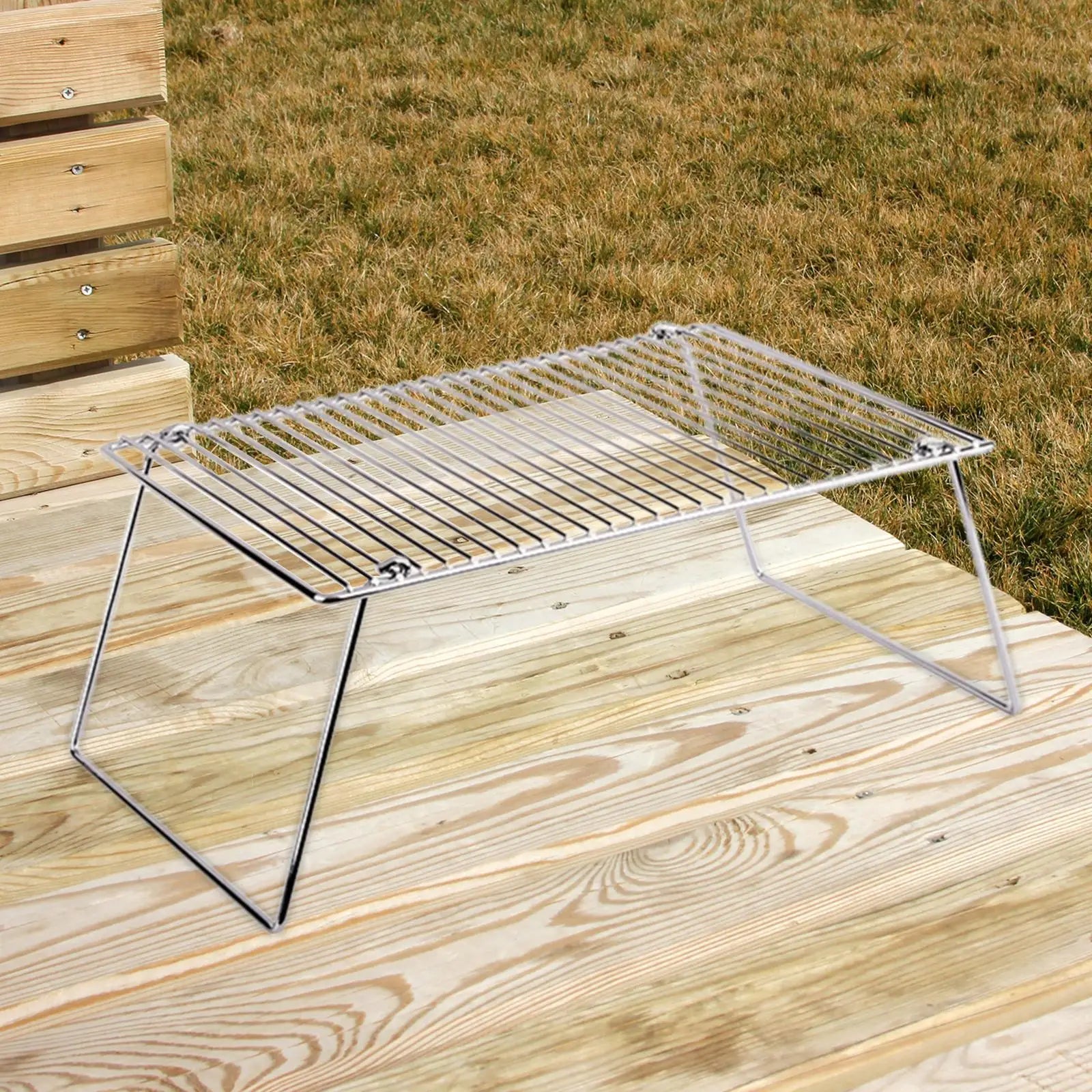 Folding Campfire Grill Baking Rack Drying Roasting Rack Multipurpose Camping Grill for Hunting Outdoor Picnics Fishing Trip