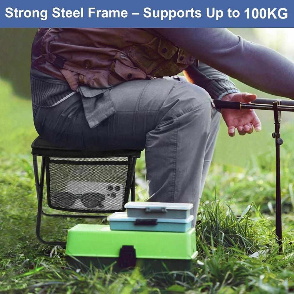 Camping Folding Stool with Storage Sack Portable Pocket Lightweight Stools for Hiking Fishing Climbing Picnic