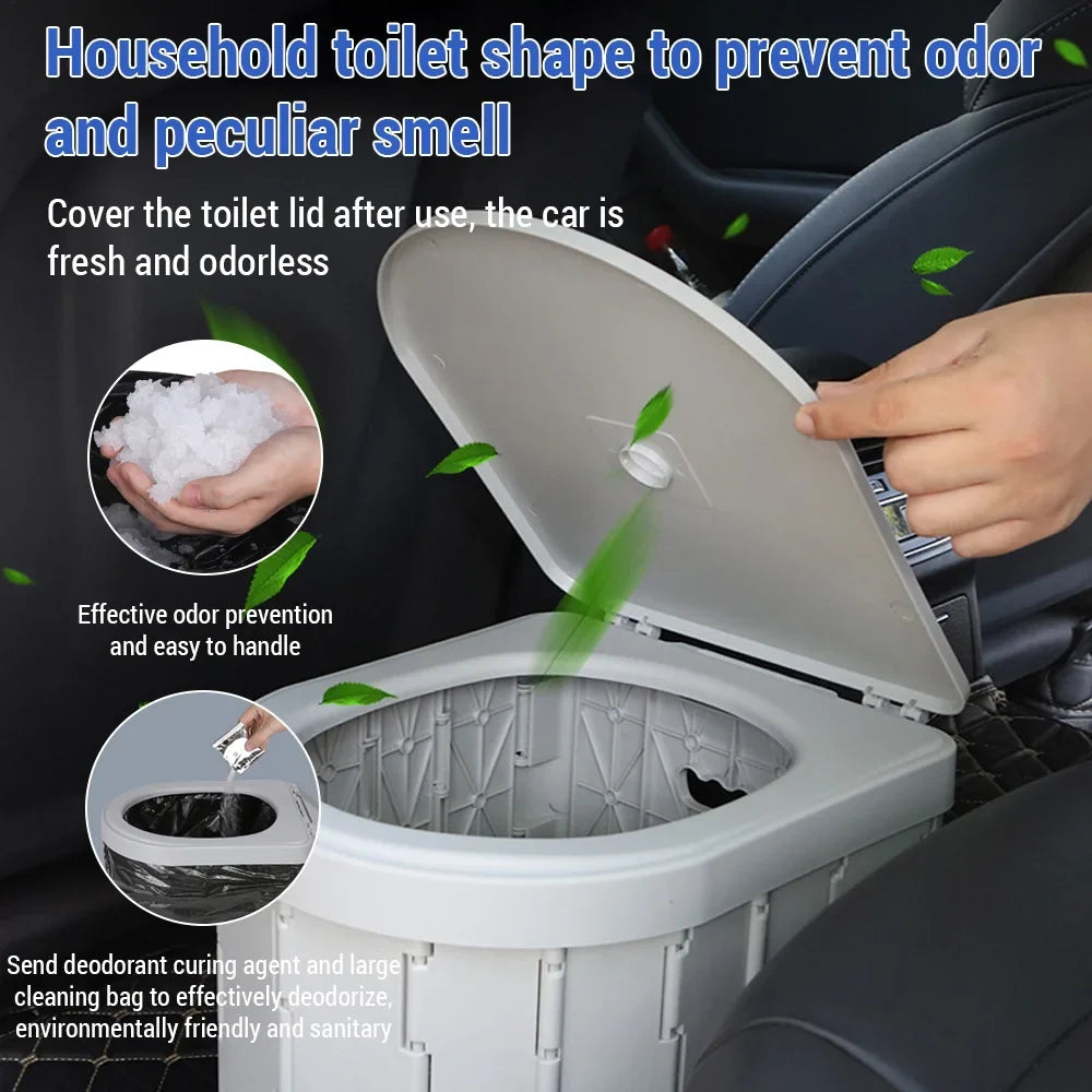Outdoor Toilet for Camping Convenient Car-mounted Folding Toilet for Travel Adult Children and Elderly Potty Odor-proof Non-slip