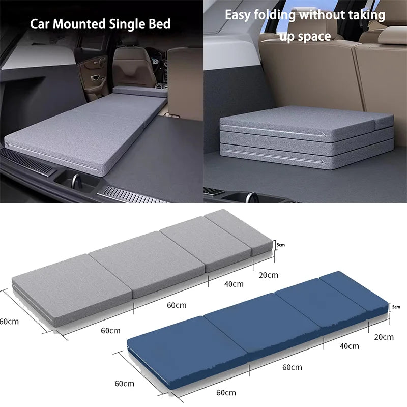 Car Mattress Camping Bed  Folding Bed Travel Sleeping Pad Office Rest Mat Car Rear Sleeping Pad Folding Extension Board