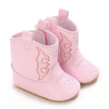 Western Cowboy Princess Baby Boots 0-18M Infant Pre-Walker Shoes Soft Sole Embroidered Footwear for Newborn Girls