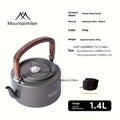 Camping Tea Kettle-New Aluminum Alloy Construction, Wooden Handle, Portable Outdoor Kettle for Camping, Hiking, Durable Cookware