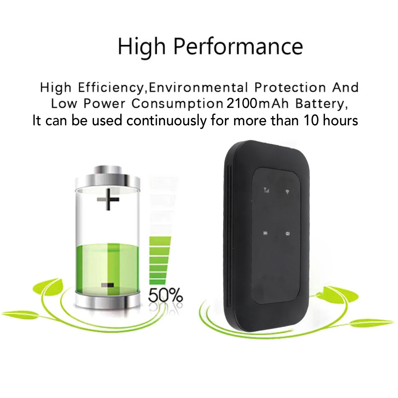 Mobile WiFi Router 2100mAh Battery Supports 10 Connected Devices 4G WiFi Hotspot 300Mbps High Speed Portable for Business