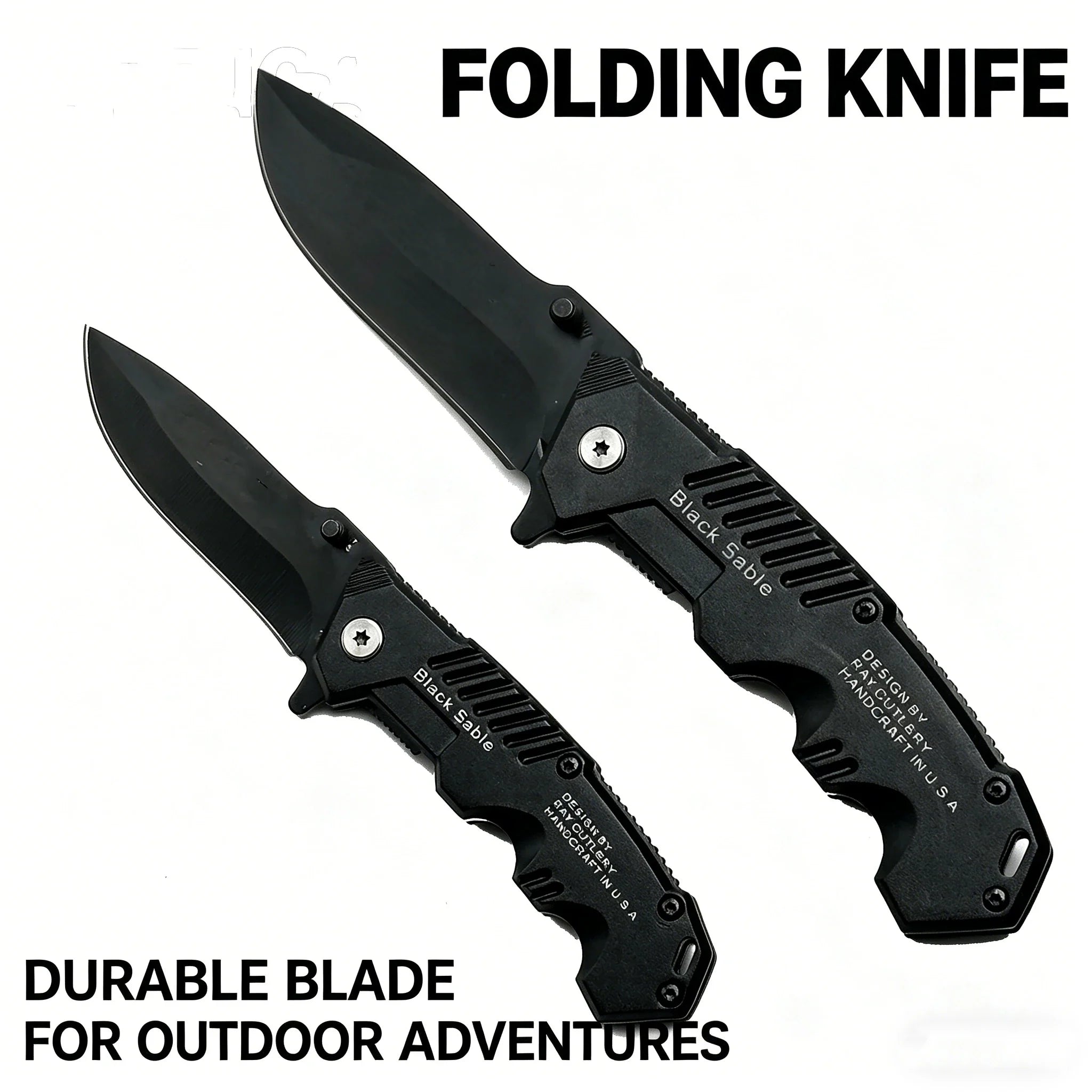 This multi-functional all-in-one folding knife is a portable tool for outdoor camping, hiking, survival, and household peeling