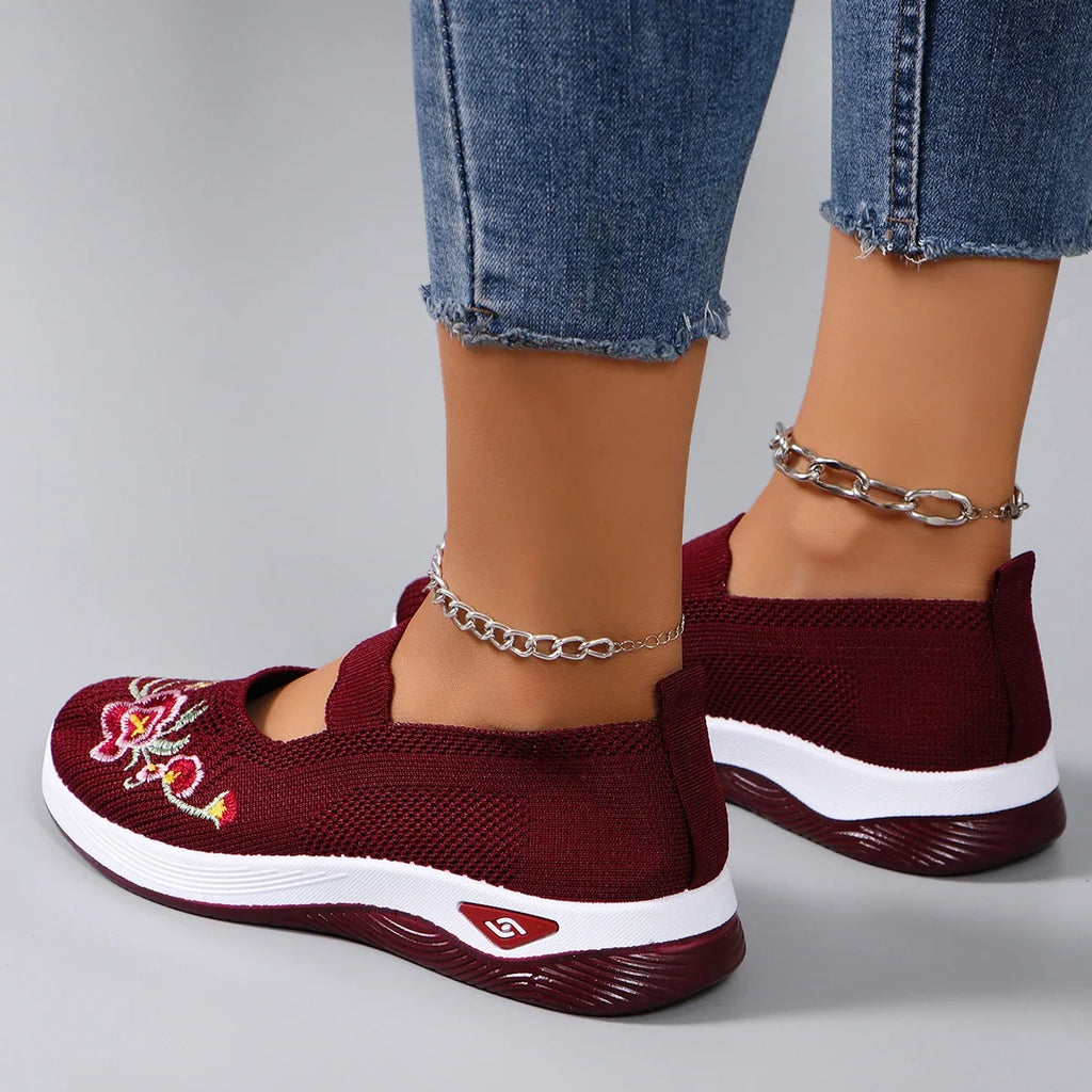 Spring new women's sports shoes, fashionable, breathable, lightweight, non-slip, wear-resistant, casual sports shoes, flat shoes