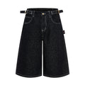 American Retro Baggy Wide Leg 3/4 Length Jean Women Y2K  Vintage Spring Summer Streetwear Skater Pants Casual Simple Daily Wear