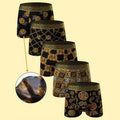5Pcs Luxury Black Gold Printed Men's Underwear Casual And Comfortable Sports Underwear Men's Breathable Underwear