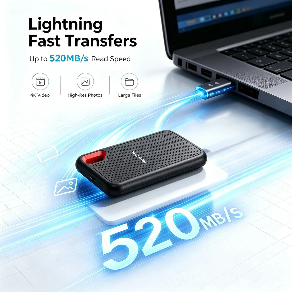Massive capacity 128TB USB 3.2 external hard drive portable SSD 16TB original high-performance for desktop