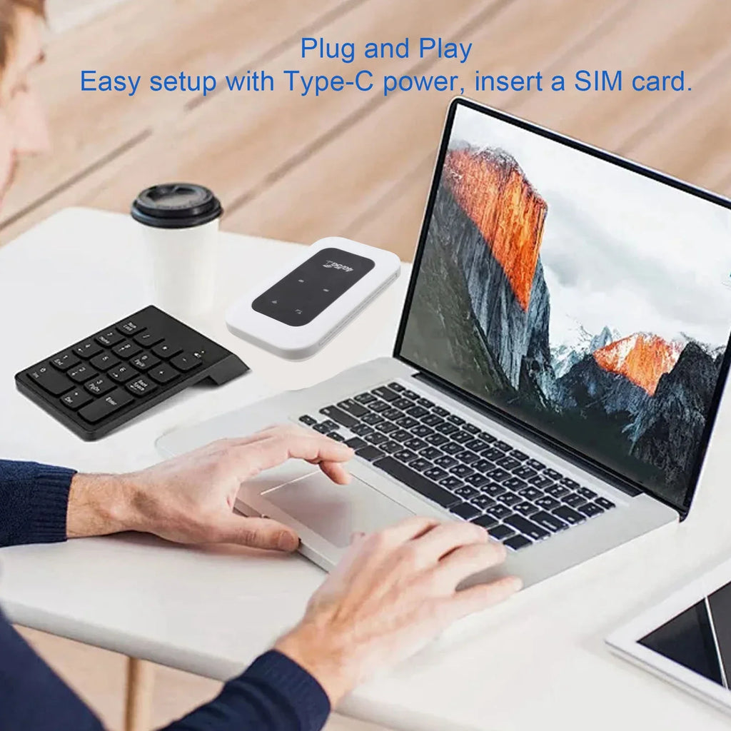 Portable 300Mbps 4G WiFi Hotspot Plug and Play Support 10 Devices Travel Mobile Hotspot with SIM Card Slot for Motorhome